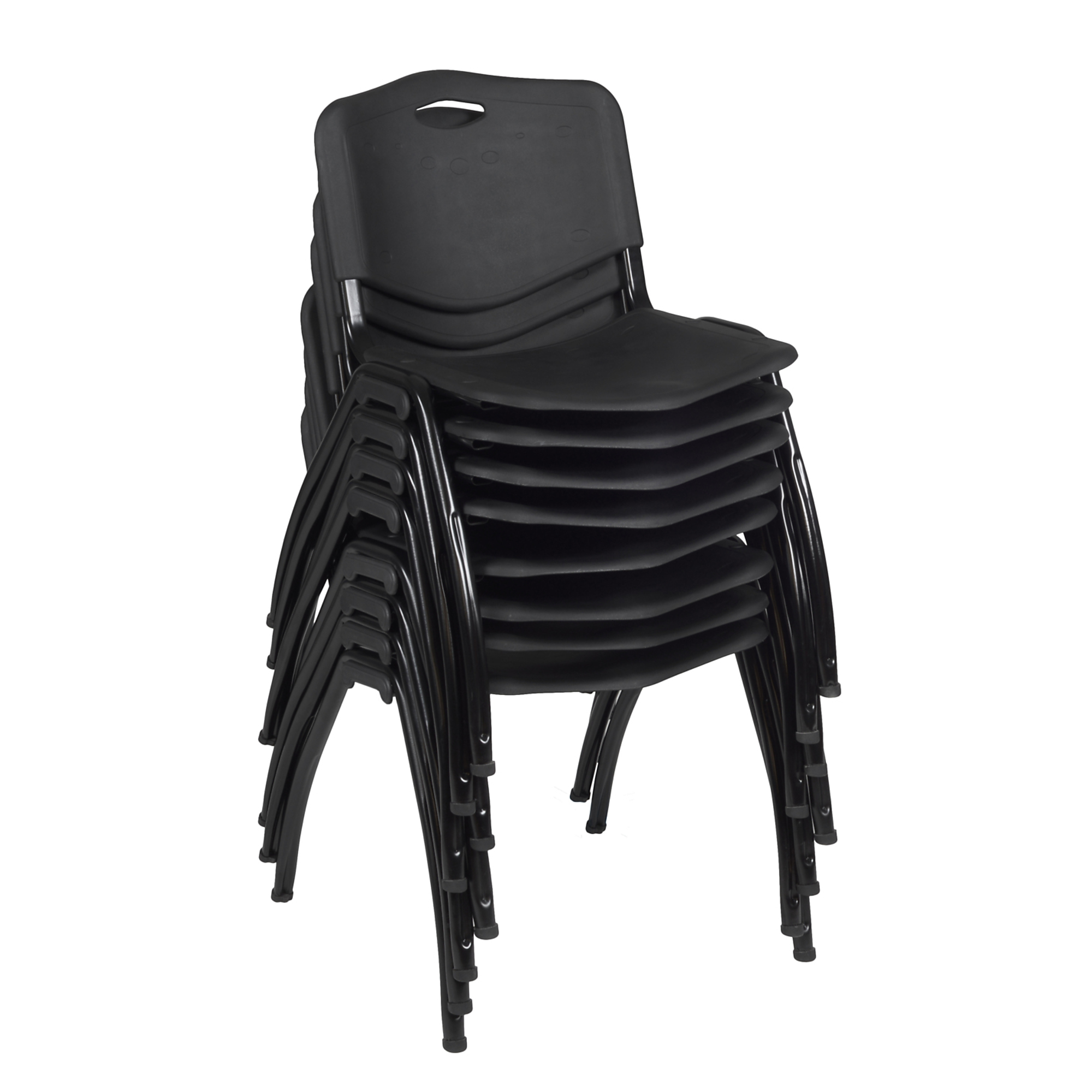 Regency Furniture, Lightweight Stackable Sturdy Breakroom Chair Black, Included (qty.) 8 Model# 4700BK8PK